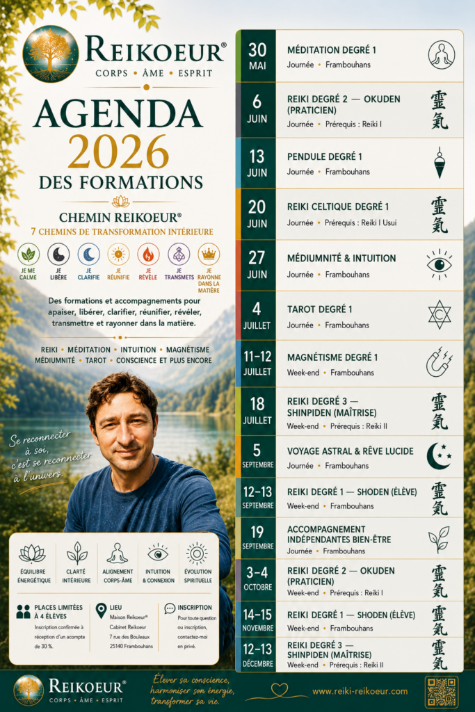Agenda 2026 des Formations Reikoeur®