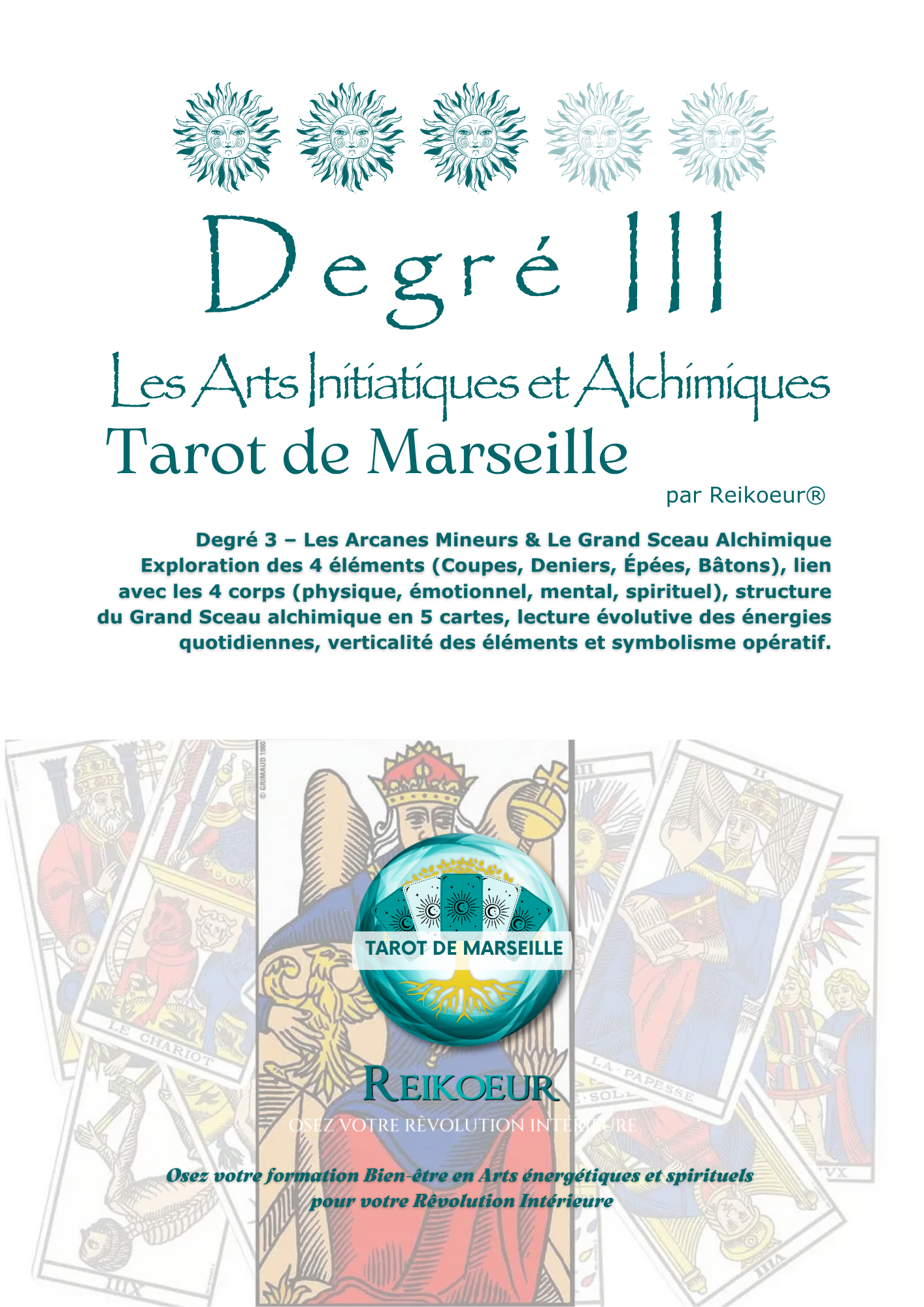 Le Temple des Arcanes Mineures — Tarot Alchimique de Marseille Reikoeur®